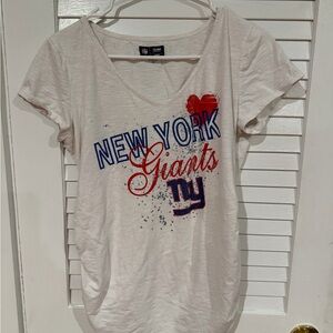 NFL New York Giants Maternity V-Neck T-Shirt – White – Size M – Team Apparel